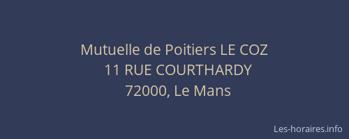 Mutuelle de Poitiers LE COZ