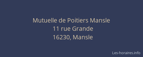 Mutuelle de Poitiers Mansle