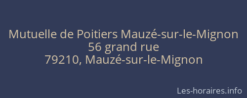 Mutuelle de Poitiers Mauzé-sur-le-Mignon