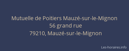 Mutuelle de Poitiers Mauzé-sur-le-Mignon