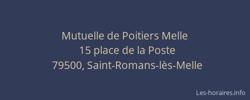 Mutuelle de Poitiers Melle