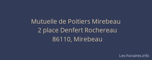 Mutuelle de Poitiers Mirebeau