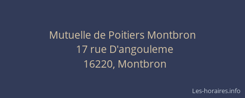 Mutuelle de Poitiers Montbron