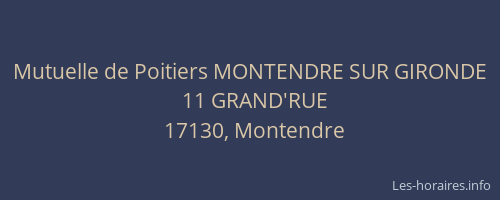 Mutuelle de Poitiers MONTENDRE SUR GIRONDE