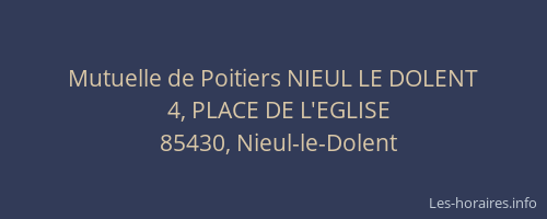 Mutuelle de Poitiers NIEUL LE DOLENT