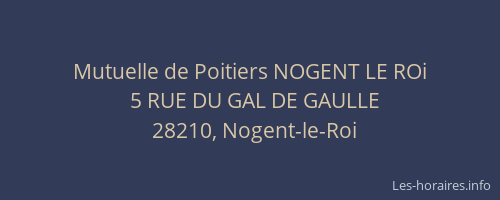 Mutuelle de Poitiers NOGENT LE ROi