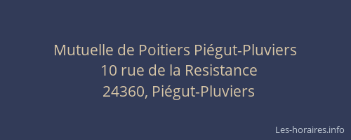 Mutuelle de Poitiers Piégut-Pluviers