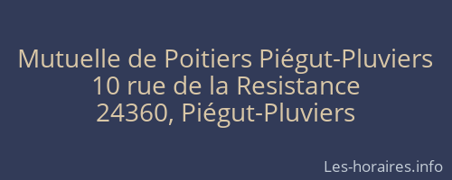 Mutuelle de Poitiers Piégut-Pluviers