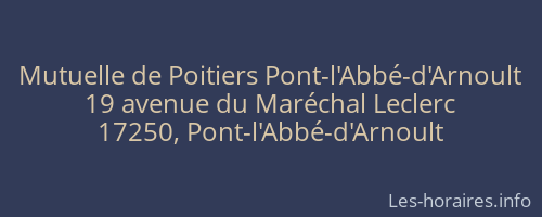 Mutuelle de Poitiers Pont-l'Abbé-d'Arnoult