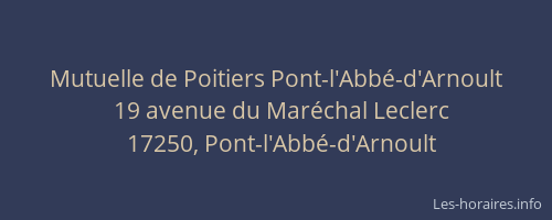 Mutuelle de Poitiers Pont-l'Abbé-d'Arnoult