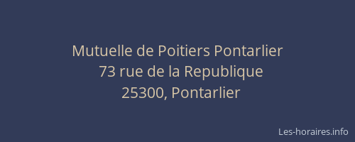 Mutuelle de Poitiers Pontarlier