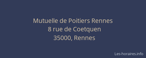 Mutuelle de Poitiers Rennes
