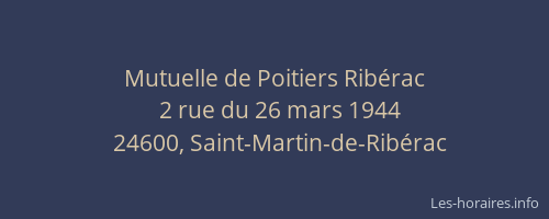 Mutuelle de Poitiers Rib&eacute;rac