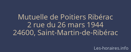 Mutuelle de Poitiers Ribérac