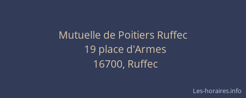 Mutuelle de Poitiers Ruffec