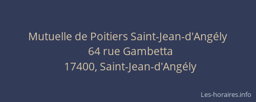 Mutuelle de Poitiers Saint-Jean-d'Angély