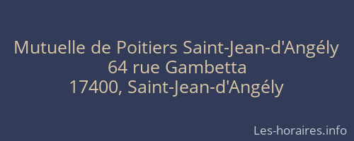 Mutuelle de Poitiers Saint-Jean-d'Angély