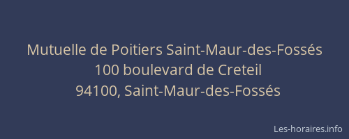 Mutuelle de Poitiers Saint-Maur-des-Fossés