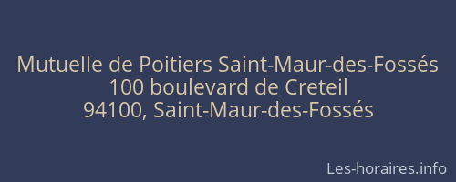 Mutuelle de Poitiers Saint-Maur-des-Fossés