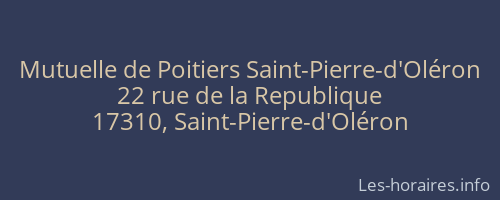 Mutuelle de Poitiers Saint-Pierre-d'Oléron