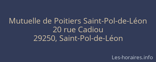 Mutuelle de Poitiers Saint-Pol-de-Léon