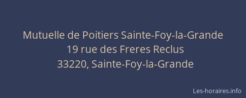 Mutuelle de Poitiers Sainte-Foy-la-Grande