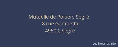 Mutuelle de Poitiers Segré