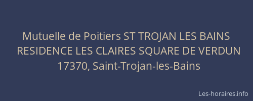 Mutuelle de Poitiers ST TROJAN LES BAINS