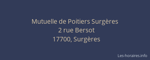 Mutuelle de Poitiers Surgères