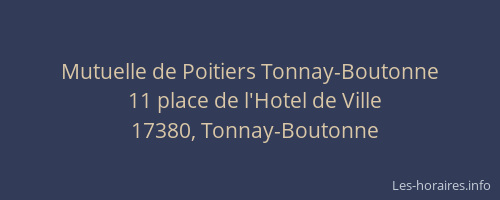 Mutuelle de Poitiers Tonnay-Boutonne