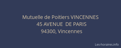 Mutuelle de Poitiers VINCENNES