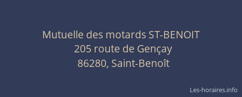 Mutuelle des motards ST-BENOIT