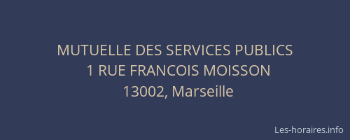MUTUELLE DES SERVICES PUBLICS