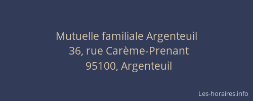 Mutuelle familiale Argenteuil