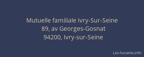 Mutuelle familiale Ivry-Sur-Seine