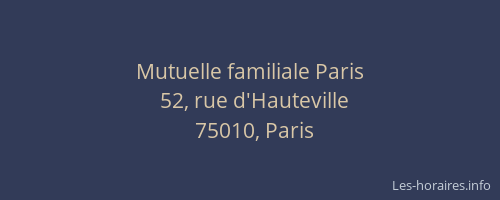 Mutuelle familiale Paris