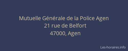 Mutuelle Générale de la Police Agen