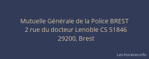 Mutuelle Générale de la Police BREST