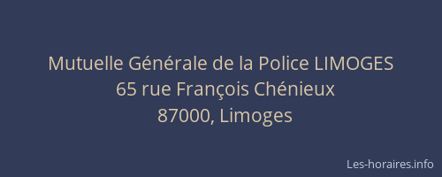 Mutuelle Générale de la Police LIMOGES
