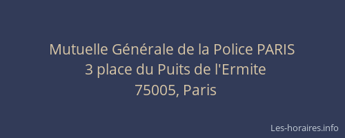 Mutuelle Générale de la Police PARIS