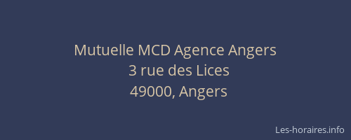Mutuelle MCD Agence Angers
