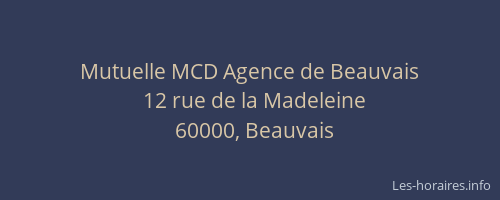 Mutuelle MCD Agence de Beauvais