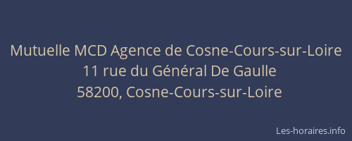 Mutuelle MCD Agence de Cosne-Cours-sur-Loire