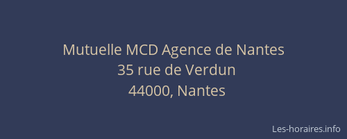 Mutuelle MCD Agence de Nantes