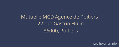 Mutuelle MCD Agence de Poitiers