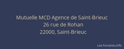 Mutuelle MCD Agence de Saint-Brieuc