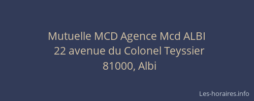 Mutuelle MCD Agence Mcd ALBI
