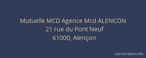 Mutuelle MCD Agence Mcd ALENCON