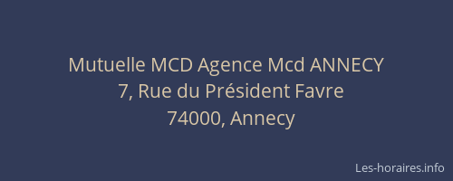 Mutuelle MCD Agence Mcd ANNECY