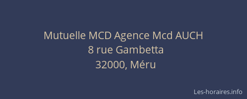 Mutuelle MCD Agence Mcd AUCH